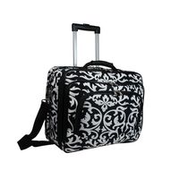 World Traveler Damask Rolling 17-inch Laptop Case, Black Trim