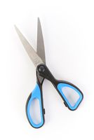 Charles Leonard Stainless Steel Scissors with Molded Plastic Handle, 8-Inch Straight, Blue, 12-Pack (80800)