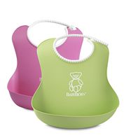 BABYBJORN Soft Bib - Pink/Green (2 Pack)