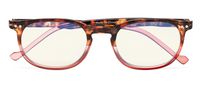 Computer Reading Glasses UV420 Transparent Blue Light Filter(Red DEMI) +0.75
