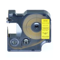 SuperInk Compatible for DYMO 18432 Black on Yellow Vinyl Label Tape (1/2 Inch x 18 Feet 12mm x 5.5m) 1 Pack