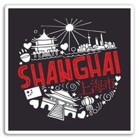 2 x 10cm Shanghai China Vinyl Stickers - Travel Sticker Laptop Luggage #17094 (10cm Wide)