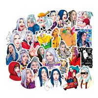 50Pcs The American Singer Billie Eilish Laptops Sticker,Waterproof Vinyl Decal Sticker,Can be Used for notebooks, Water Bottles, suitcases, Skateboards, etc.