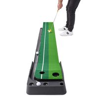 Abco Tech Indoor Golf Putting Green - Portable Mat with Auto Ball Return Function - Mini Golf Practice Training Aid, Game and Gift for Home, Office, Outdoor Use - 3 Bonus Balls