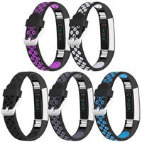 iHillon Compatible with Fitbit Alta/Alta HR/Fitbit Ace Bands, 5-Pack Two-Toned Breathable Silicone Sport Replacement Wristbands with Metal Buckle for Women Men Kids, Small