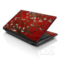LSS Laptop 17-17.3" Skin with Colorful Red Almond Trees Pattern for HP Dell Lenovo Apple Asus Acer Compaq - Fits 16.5" 17" 17.3" 18.4" 19" (2 Wrist Pads Free)