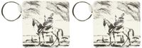3dRose Don Quixote- don quixote, spanish, literature, novel, fiction, spanish, people, man - Key Chains, 2.25 x 2.25 inches, set of 2 (kc_78688_1)