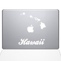 The Decal Guru Hawaii Decal Vinyl Sticker, 12" MacBook, White (1452-MAC-12M-W)