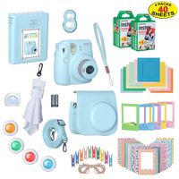 Fujifilm Instax Mini 9 Instant Film Camera Bundle with Over 15 Accessories | 40 Sheets of Instant Film + Mini Nine Leather Case + Photo Album + Lens Filters + Mini Frames + More
