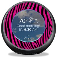 MightySkins Skin Compatible with Amazon Echo Spot - Pink Zebra | Protective, Durable, and Unique Vinyl Decal Wrap Cover | Easy to Apply, Remove, and Change Styles | Made in The USA