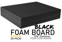 POW Foam Board, Black Surface with Black Core, 5x7 (10 Boards/Carton)