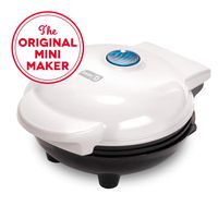 Dash DMS001WH Mini Maker Electric Round Griddle for Individual Pancakes, Cookies, Eggs & other on the go Breakfast, Lunch & Snacks with Indicator Light + Included Recipe Book - White