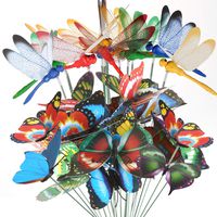 Teenitor 20pcs Butterfly Garden Stakes & 10pcs Dragonfly Stakes with Sticks Waterproof 3D Decorations Yard Ornaments Planter Flower Pot Bed Butterflies Dragonflies Christmas Decor