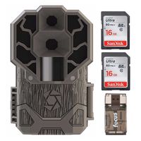 Stealth Cam Dual Sensor STC-DS4K Trail Camera, 30 MP/4K Ultra HD Video + Two 16GB Cards and Focus USB Reader