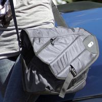 Powerbag Messenger Bag with Battery for Charging Smartphones, Tablets and eReaders - Grey