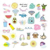 Cute VSCO Girl Stickers, 35 Pack Waterproof Vinyl Aesthetic Decals, Trendy Durable Teens Stickers for Hydro Flask, Water Bottle, Laptop, Phone, Computer, Car, Skateboard, Luggage, Guitar