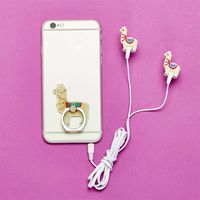 Two's Company Llama Ear Buds and Key Ring