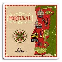 2 x 10cm Portugal Travel Map Flag Vinyl Stickers - Sticker Laptop Luggage #19499 (10cm Wide)