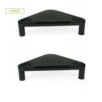 Mind Reader 2PLTRISTA-BLK Monitor Stand Riser, Durable Corner Plastic Monitor Riser, for Computer Monitor, Laptop, PC, MacBook - 2 Pack, Black
