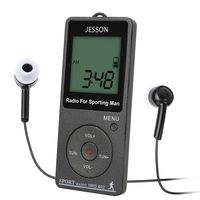 JESSON Portable Pocket AM FM Radio with Rechargeable Battery and Earphone, Digital Tuning Transistor Radios with Pedometer, Sleep Timer and Clock for Walking (Grey)