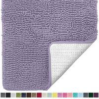 Gorilla Grip Original Luxury Chenille Bathroom Rug Mat, 24x17, Extra Soft and Absorbent Shaggy Rugs, Machine Wash Dry, Perfect Plush Carpet Mats for Tub, Shower, and Bath Room, Light Purple