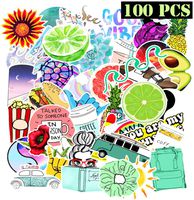 Ehope 100PCS Stickers for Water Bottles, Cute Waterproof Vinyl Stickers for Teens and Girls, Unique Aesthetic Durable Decal Stickers, Cool and Trendy Stickers Perfect for Laptop(Summer Fresh 100PCS)