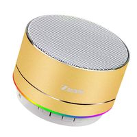 Zosam Mini Wireless Speaker, Portable Bluetooth Speaker with HD Sound, 4H Playing Time, Built-in Mic, SD/TF Card Slot, FM and LED Moodlights for Home, Travel (Gold)