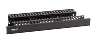 Black Box 1U Horizontal 19" IT Rackmount Cable Manager Double-Sided Black