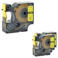 Nineleaf 3 PK Compatible for DYMO 18058 Rhino Heat Shrink Tube Industry Label Tape 3/4" x 5ft Black on Yellow for LabelWriter and Industrial Label Maker Rhino 1000 3000 4200 5000 5200 6000 452 Duo