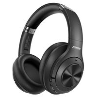 Mpow H21 Hybrid Active Noise Cancelling Headphones, Bluetooth 5.0 Over-Ear Headphones, 40H Bluetooth Wireless Headphones, Soft Protein Earpads with CVC 6.0 Dual-Mic Noise-Reduction, for Travel TV Work