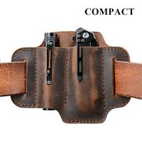 EDC Leather Belt Loop, EDC Leather Organizer Pouch, EDC Essential Carrier, Full Grain Leather. Chestnut.