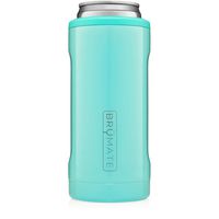 BrüMate Hopsulator Slim Double-walled Stainless Steel Insulated Can Cooler for 12 Oz Slim Cans (Aqua)