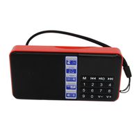 Hi-Rice SD-111 Portable FM Radio Time Display Clock Support USB Disk/Micro SD/TF Card Mp3 Player Digital Speakers (Red)