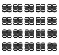 Penta Angel 3/8 Inch Black Plastic Curved Buckle DIY Craft Webbing Contoured Side Quick Release Buckle for Bracelets Backpack Tactical Bag and Gear (40 PCS)