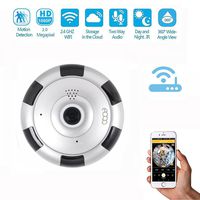 Security Camera,Wireless Camera 1080P Panoramic Home IP Camera 180°～ 360°View Angle with Night Vision
