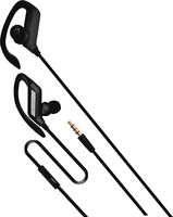 Coby Built-In Mic, Sweat Resistant, Tangle-Free Flat Cable Headphone, CVE-405-BLK, Black