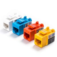 LINKOMM 10-Pack RJ45 Cat5e Slim Profile UTP Unshielded Keystone Jack (White)