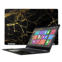 Mightyskins Skin Compatible with Lenovo Yoga 710 15.6" - Black Gold Marble | Protective, Durable, and Unique Vinyl Decal Wrap Cover | Easy to Apply, Remove, and Change Styles | Made in The USA