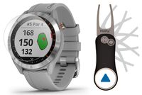 Garmin Approach S40 (Gray) Golf GPS Smartwatch Bundle | Includes Garmin/PlayBetter Pitchfix Divot Tool & HD Screen Protectors | Stainless Steel, Color Touchscreen, 41,000+ Courses | 010-02140-00