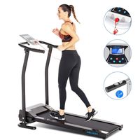 ANCHEER Treadmill, Treadmills for Home with LCD and Pulse Rate Grips Motorized Running Walking Jogging Exercise Fitness Machine Trainer Equipment for Home Gym Office (Black)