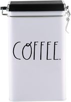 Rae Dunn Tin Storage Box With Metal Clamp Locking Lid (Coffee)