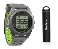 Bushnell iON2 Golf GPS Watch (Silver/Green) Power Bundle | with PlayBetter Portable USB Charger | Simple, Intuitive Golf GPS Watch | 36,000+ Worldwide Courses | 2018 Version