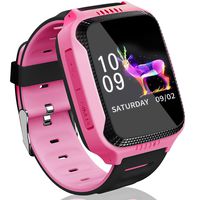 [SIM Card Included] Kids GPS Watch - Smart Tracker Phone Call Anti-Lost 1.55'' Touch Screen Activity Sport Wearable with Game SOS Math Camera Flashlight Burthday Holiday Xmas Gift for Girls Boys