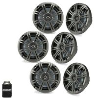 KICKER 6.5" Charcoal Marine Speakers (Qty 6) 3 Pairs of OEM Replacement Speakers