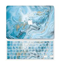 One Micron Case + Keyboard Cover Compatiblewith Old MacBook Pro 13 Inch, Plastic Pattern Hard Case Shell Compatible MacBook Pro 13.3 Inch (Model: A1278, with CD-ROM)-Dark Blue Marble