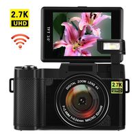 Digital Camera with WiFi 24.0 MP Vlogging Camera 2.7K Ultra HD 3.0 Inch Camera with Flip Screen Retractable Flashlight (r9)