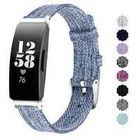 NANW Compatible with Fitbit Inspire HR/Inspire Bands Large Small, Woven Fabric Accessories Strap Wristband Women Men for Inspire & Inspire HR Smartwatch (Skye Blue, Large (6.2"-8.9"))