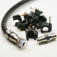 15ft BLACK TRI-SHIELD DIRECT BURIAL GEL COATED BRAID RG11 UNDERGROUND COAXIAL CABLE WEATHER BOOT CONNECTORS BARREL AND 10 NAIL CLIPS INCLUDED CUT TO ORDER AND ASSEMBLED IN USA by PHAT SATELLITE INTL