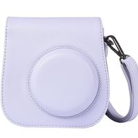 Protective & Portable Case Compatible with Fujifilm Instax Mini 9 8 8+ Instant Polaroid Film Camera with Accessory Pocket and Adjustable Strap - Smokey White by SAIKA