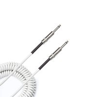 D'Addario Accessories Coiled Instrument Cable, 30' - White